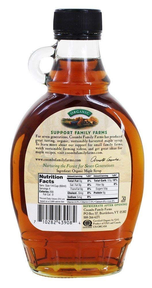 Coombs Family Farms Maple Syrup, Organic Grade A, Dark Color, Robust Taste, 8 Fl Oz