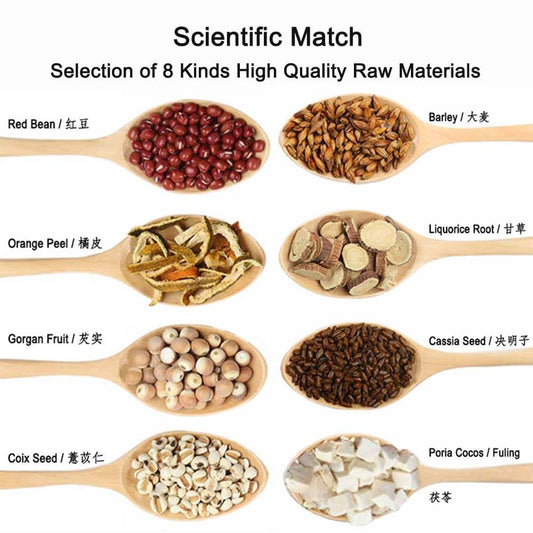 (2Boxes, 24Bags) Red Bean Coix Seed Cassia Seed Poria Herbal Tea, Orange Peel, Barley, Gordon Fruit, Liquoric Root Combination Tea, Clearing Dampness