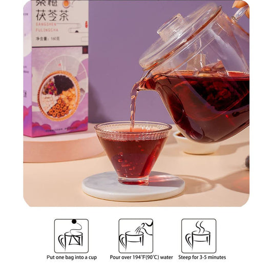 Mulberry Poria Cocos Nature Herbal Tea Red Date Lily Double Rose Combined Of Floral Iced Tea,