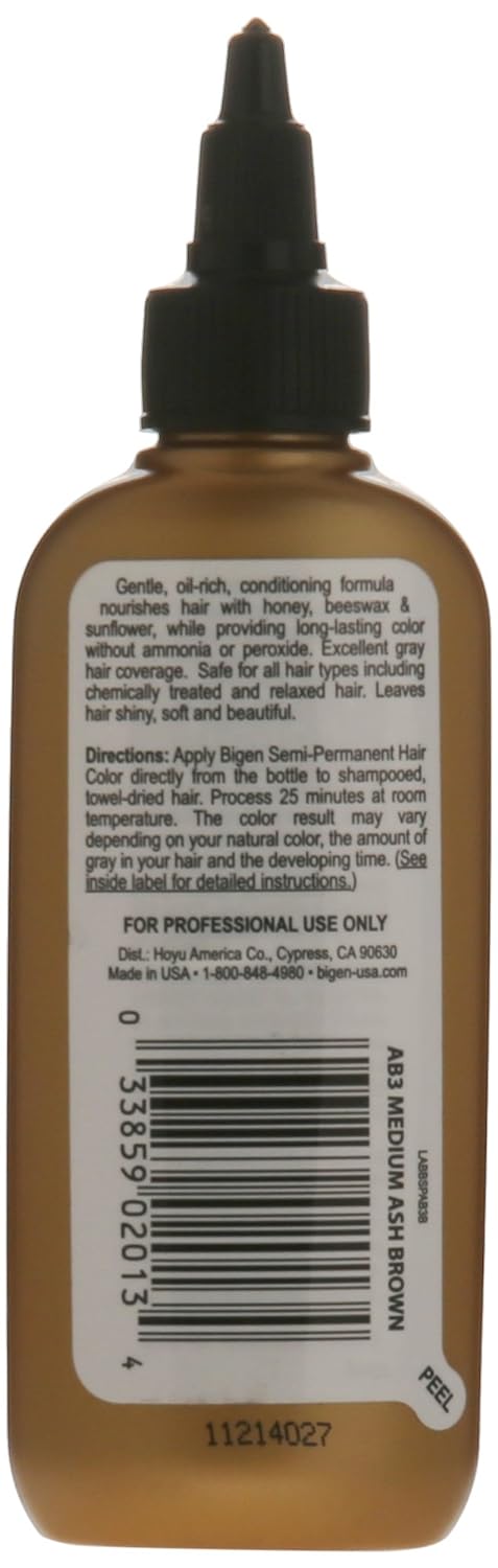Bigen Semi Permanent Hair Color, #MB3 Medium Brown, 3