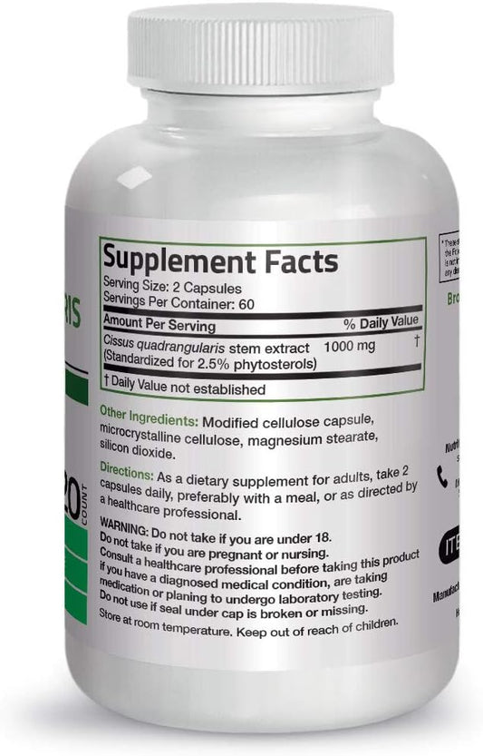 Bronson Cissus Quadrangularis Extract 1000 Mg Capsules - Strong Bones