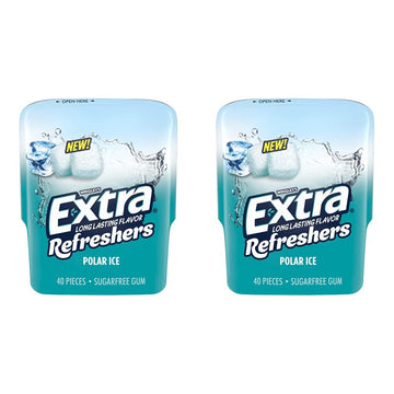 Extra Extra Refreshers Chewing Gum, Polar Ice, 40 Count (Pack Of 2)