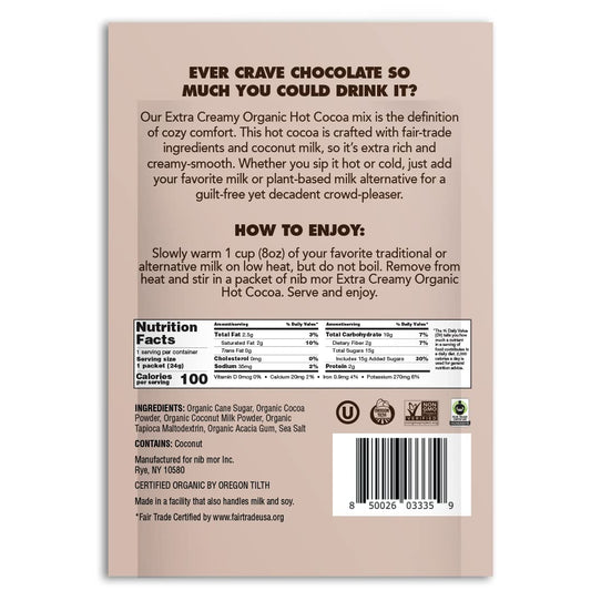 Nib Mor Vegan Hot Chocolate Packets Or Cold Drinking Chocolate Mix | Variety Pack | Pack Of 18 Sachets, 6 Mint, 6 Traditional, 6 Extra Creamy | Gluten Free, Organic Hot Cocoa