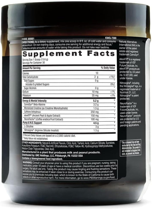 Beyond Raw Lit | Clinically Dosed Pre-Workout Powder | Contains Caffeine, L-Citrulline, Beta-Alanine, And Nitric Oxide |