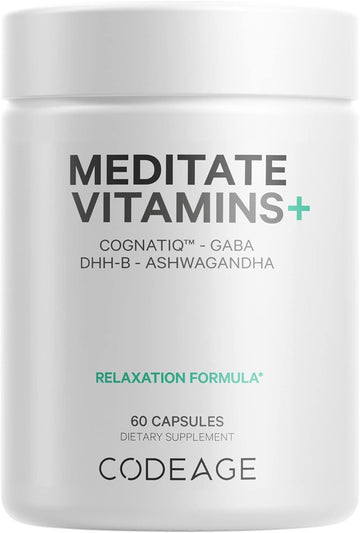 Codeage Meditate Vitamins Supplement - Gaba, Dhh-B, Cognatiq, Ashwagan