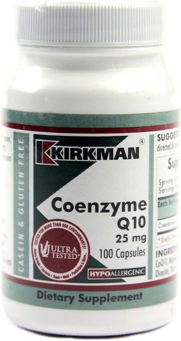 Kirkman Coenzyme Q10 25 Mg - Hypoallergenic || 100 Vegetarian Capsules