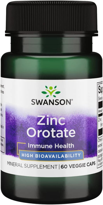 Swanson Zinc Orotate 10 Milligrams Elemental Zinc 60 Veg Capsules