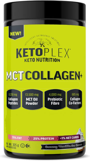 Ketoplex Mct Collagen+, Creamy Vanilla Ice Cream10.76 Ounces