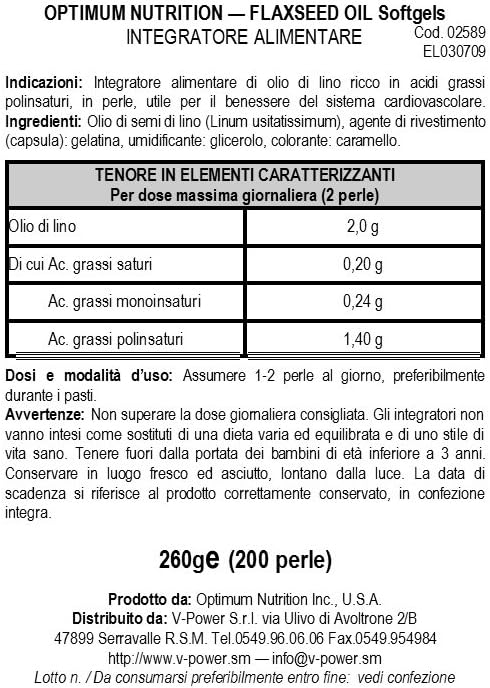 Ultimate Nutrition Flaxseed Oil Dietary Supplement, Include