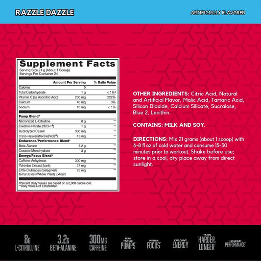 Bsn N.O.-Xplode Vaso Pre Workout Powder With 8G Of L-Citrulline And 3.