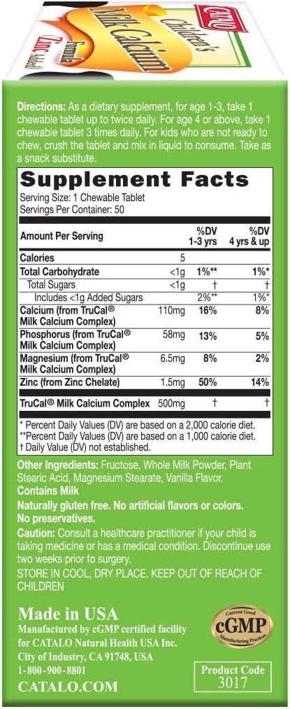 Catalo Children'S Milk Calcium Formula (Zinc Added) - Promote Bone Gro