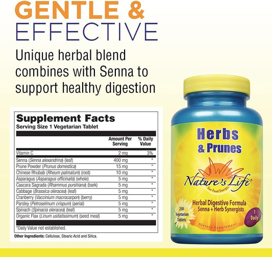 Nature'S Life Herbs & Prunes | 400Mg Senna & Herbal Blend Fo