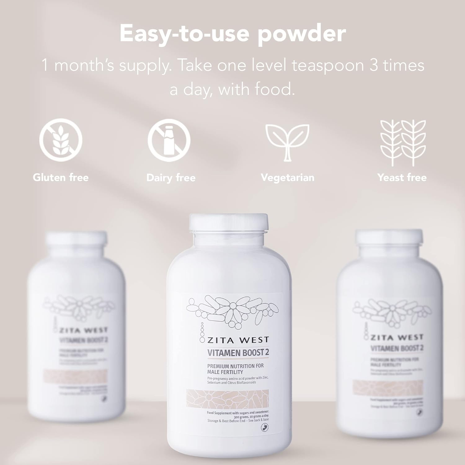 Zita West Vitamen Boost 2 Male Fertility Supplement - Amino Acid Powde