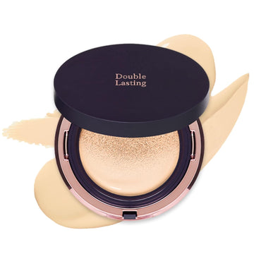 Etude Double Lasting Cushion Matte #17N1 Neutral Vanilla Spf 50/ Pa++ | 24 Hours Long-Lasting, Lightly Covers Your Face And Creates Clean, Soft Skin | Korean Makeup