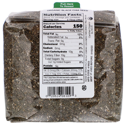 Bergin Fruit And Nut Company Organic Black Chia Seed