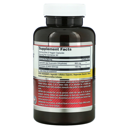 Amazing Nutrition, Quercetin Bromelain Veggie Capsules