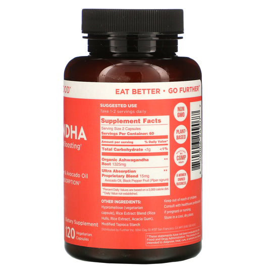 Further Food, Premium Ashwagandha, Maximum Strength, 662.5 Mg