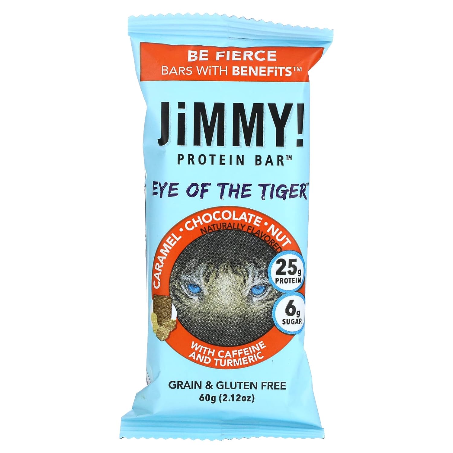 JiMMY! Protein Bar, Caramel Chocolate Nut, Eye of the Tiger, 12 Count