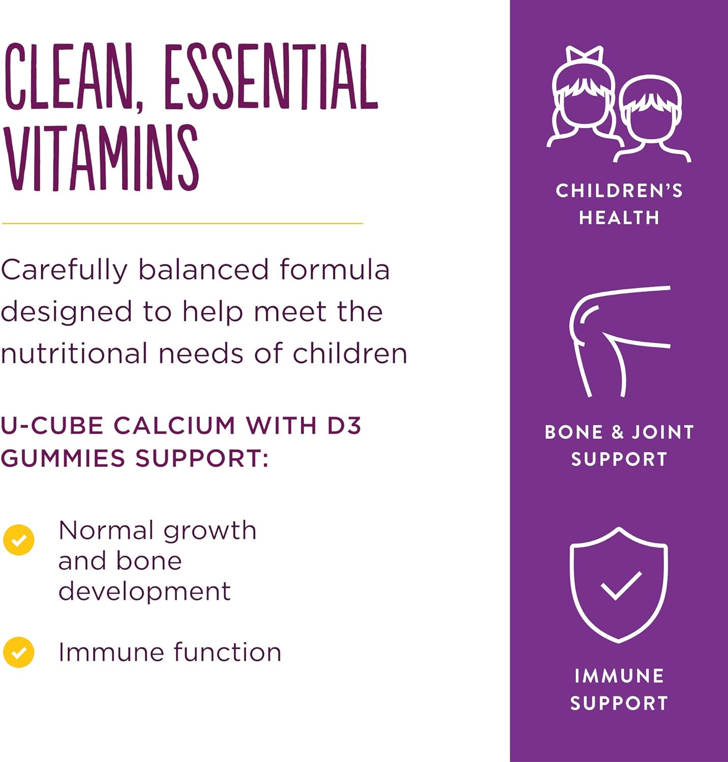 Solgar U-Cubes Children's Calcium with Vitamin D3, 60 Gummies - 3 Flav