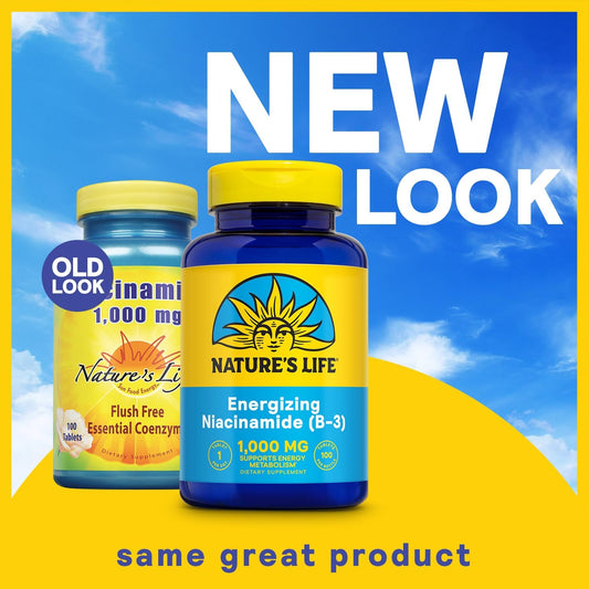 Nature's Life Niacinamide, 1000 mg Non Flushing Vitamin B3 Niacin Supp