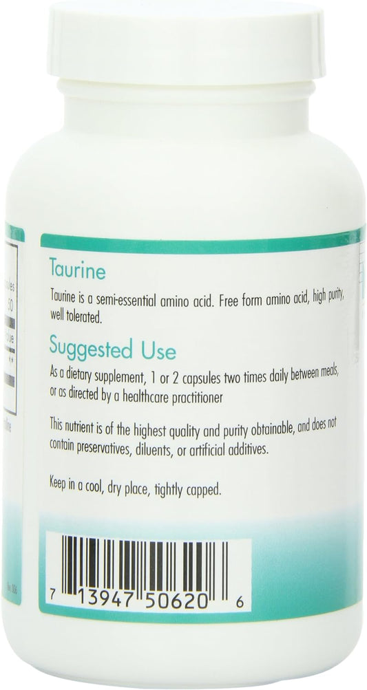 Nutricology Taurine, 500 Mg, Vegicaps, 100-Count