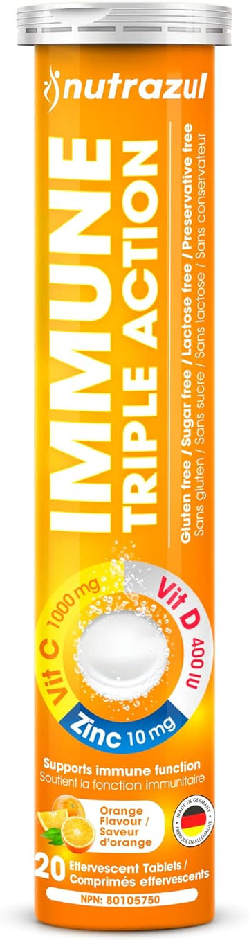 Nutrazul Immune Triple Action Effervescent Tablet -1000 Mg Vitamin C,