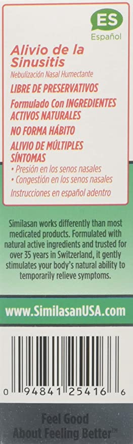 Similasan Sinus Relief Nasal Mist 0.68 Oz (Pack Of 2)