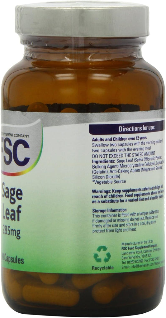Fsc Sage Leaf 285Mg 90 Capsules
45.36 Grams