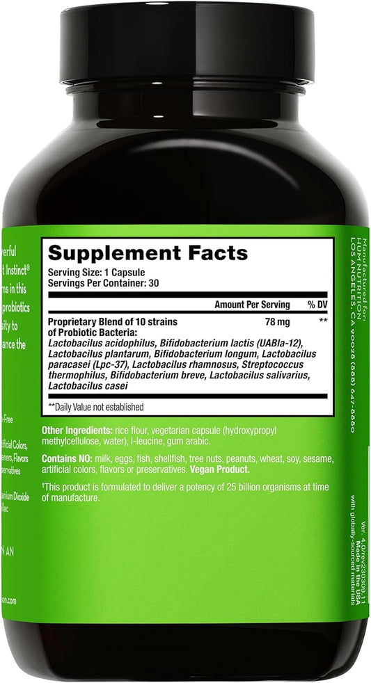 Hum Gut Instinct (30-Day Supply) - Daily Probiotics For Digestive Health For Women And Men - Lactobacillus + Bifidobacterium Strains For Bloating, Immune Support + Healthy Gut Diversity