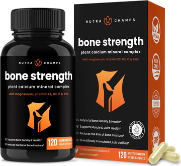Bone Strength Supplements | Plant Based Calcium Supplement 600Mg | Vit