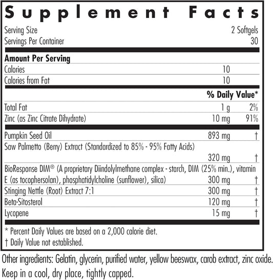 Allergy Research Group - Dim Palmetto - Prostate Support, Zinc, Pumpki