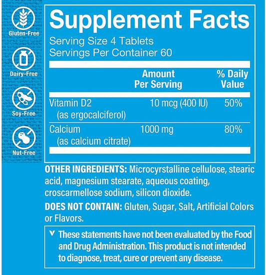 Calcium Citrate With 400Iu Vitamin D  Mineral Essential For Healthy B