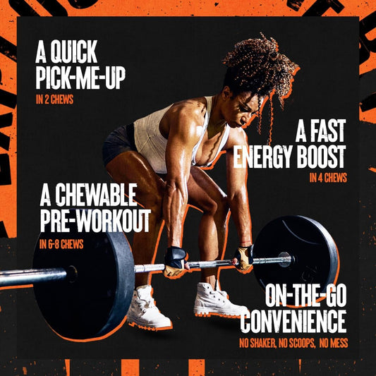 Animal Energy Chews, Fast Acting Energy With Caffeine, Nootropics And Sea Salt For Focus And Pre Workout - Convenient And Delicious Chews Format - Pom-Berry