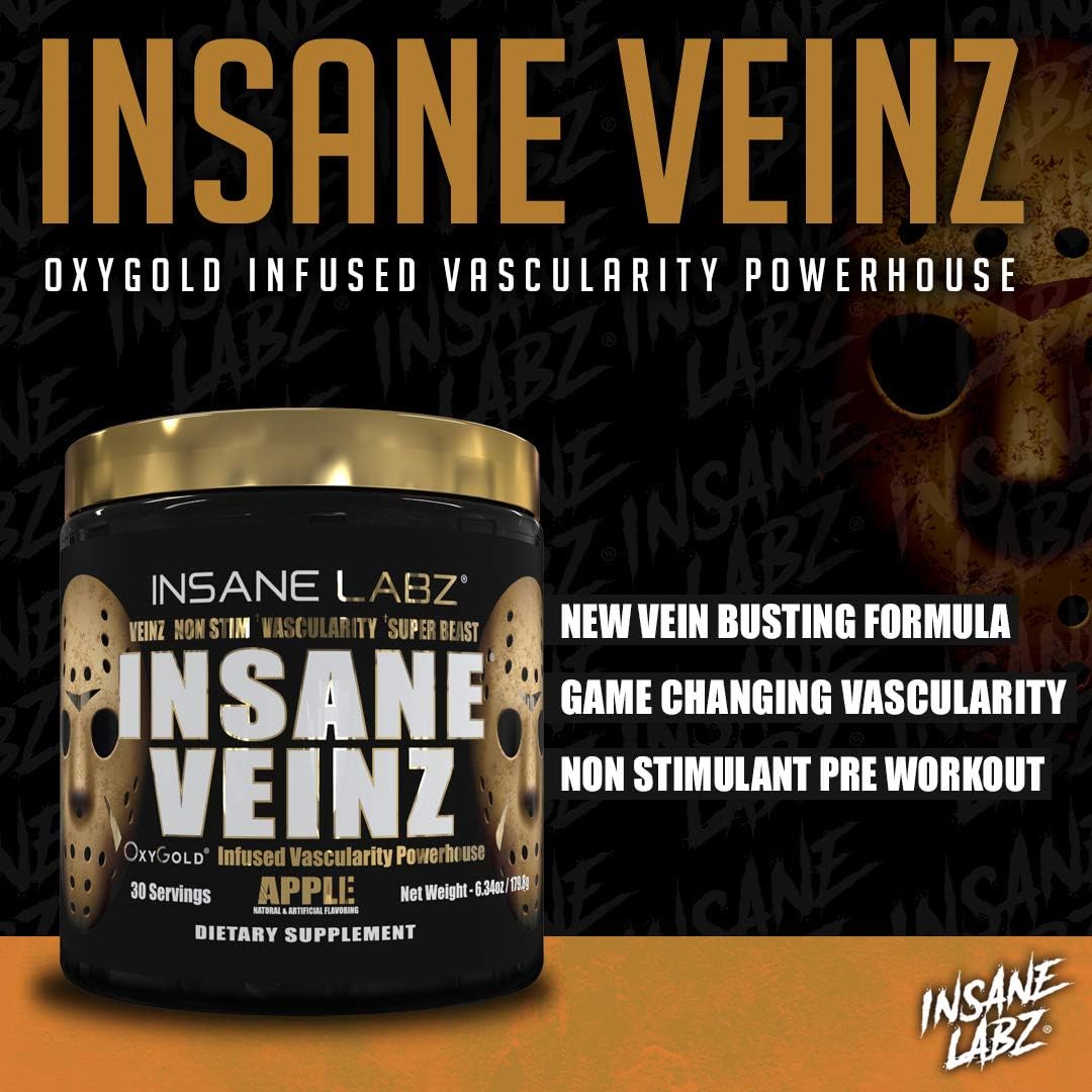 Insane Labz Insane Veinz Gold, Nitric Oxide Non Stimulant p