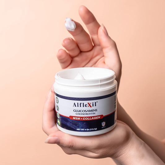 Alflexil Glucosamine & Chondroitin Cream With Msm & Collagen | Men & Women | Soothe Joint, Bone & Muscle Pains, Improve