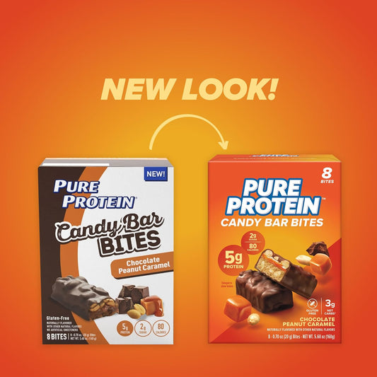 Pure Protein Candy Bar Bites, Chocolate Peanut Caramel, 5G Protein, Gl13.12 Ounces