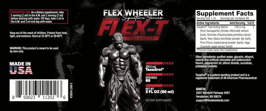 Flex Wheeler Signature Series Flex-T, Testosterone Support For Men, Made With Taxadrol, Preworkout Bodybuilding Suppleme
