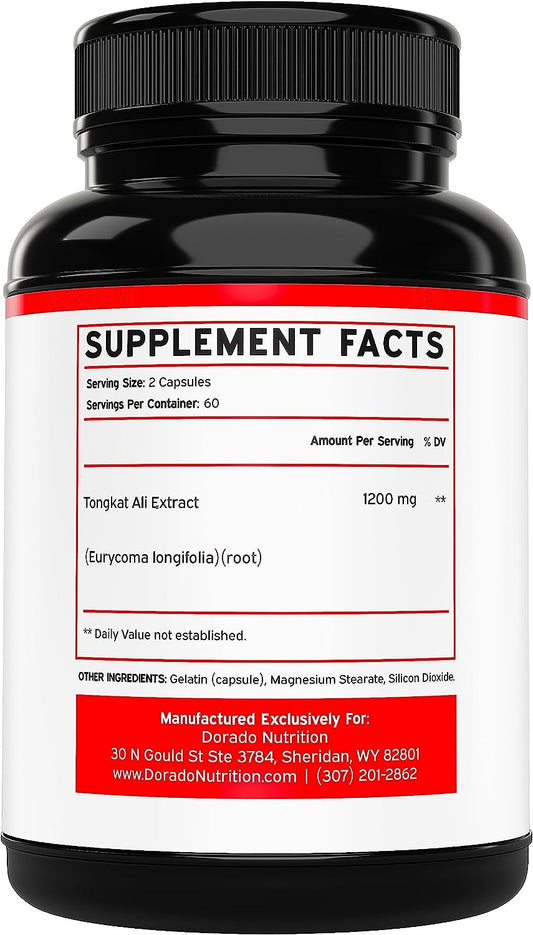 Tongkat Ali For Men (Longjack) Eurycoma Longifolia Extract, 1200Mg Per Serving, (120 Capsules) - Indonesian Ginseng - St