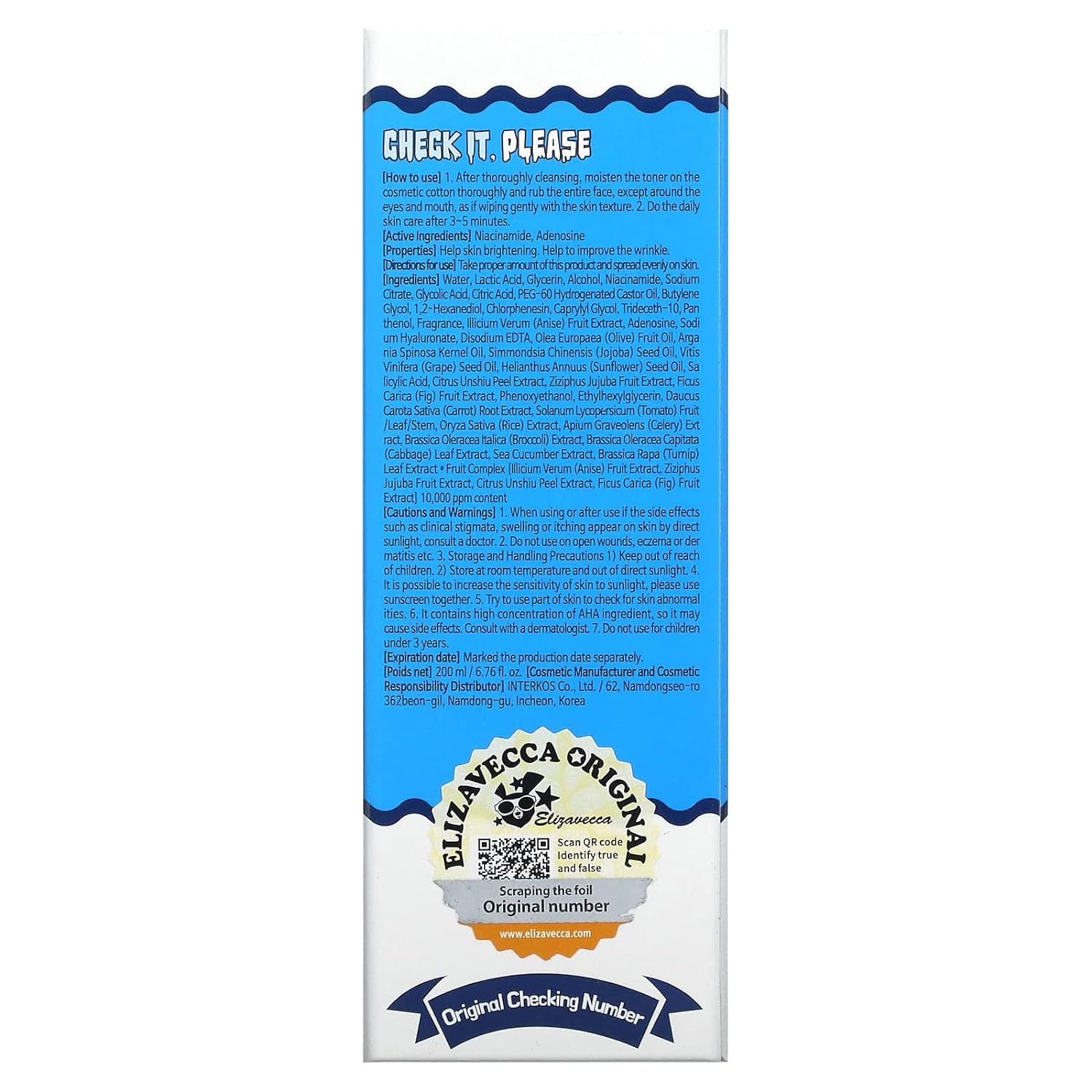 Elizavecca Hell Pore Clean Up Aha Fruit Toner 6.76 Ounces -