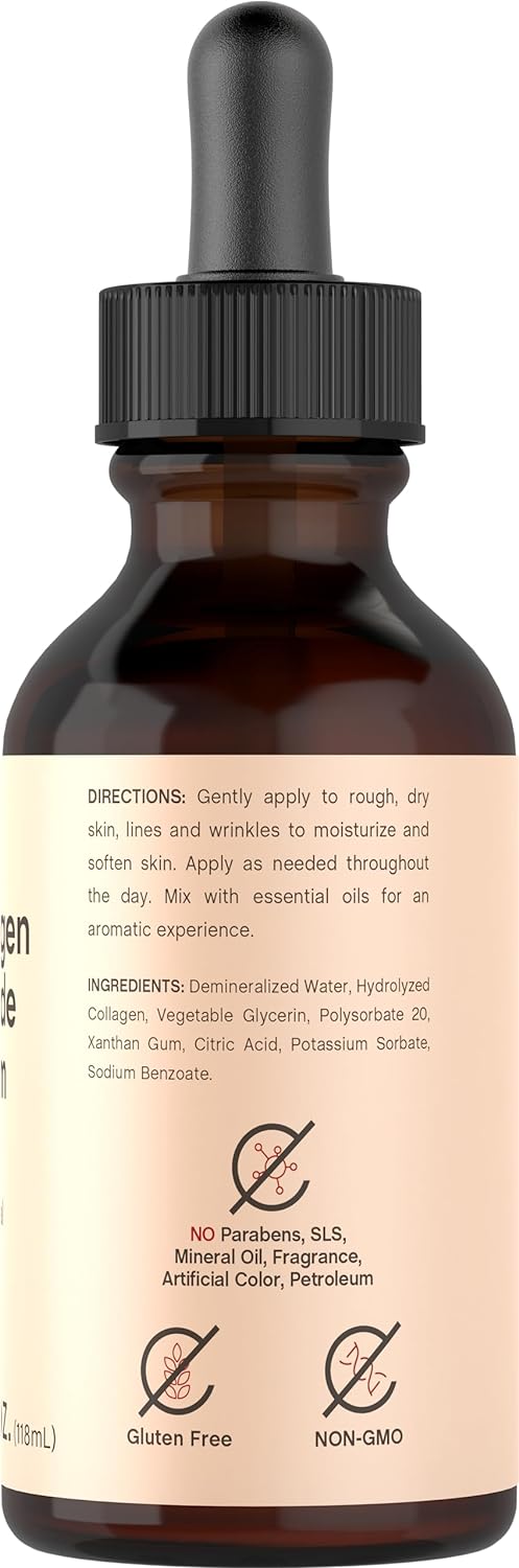 Collagen Serum for Face | 4   | with Collagen Boosting Peptides | Professional Strength Formula | Free of Parabens, SLS, & Fragrances