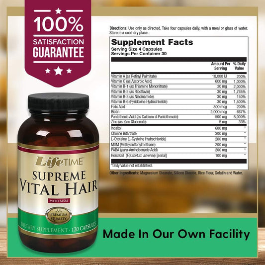 Lifetime Supreme Vital Hair | Supports Healthy Hair, Nails & Skin | Bi
