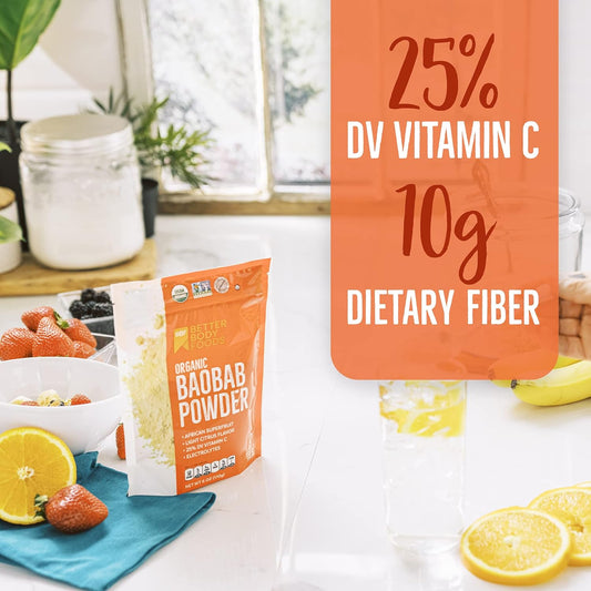 Betterbody Foods Organic Baobab Powder With Electrolytes, Iron, And Vi6 Ounces