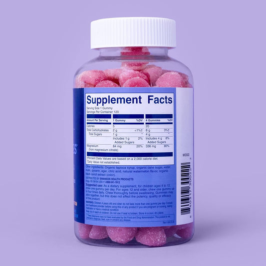 Swanson WIO? magnesiUMMIES? Stress Support, Heart Health, Stress, Watermelon, Magnesium 336mg, Vegan, Non-GMO, Gluten-Free, Mental Wellness, Bone Health - 12 Bottle, 120 Gummies (30-Day Supply)