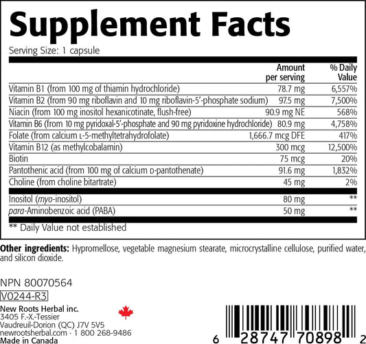 New Roots Herbal Ultra B Complex, 100Mg, Advanced Flush Free Formula (
