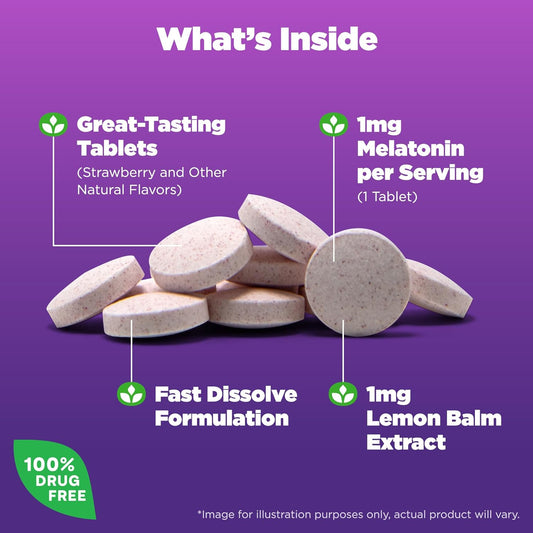 Natrol Kids 1Mg Melatonin Fast Dissolve Sleep Aid Tablets, With Lemon