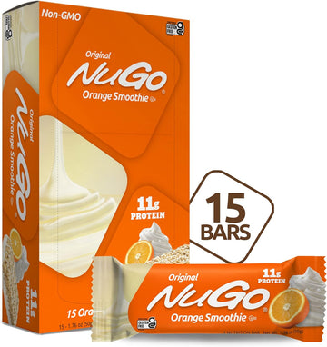 Nugo Protein Bar, Orange Smoothie, 11G Protein, Gluten Free, 15 Count1.8 Pounds