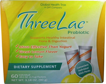 Global Health Trax Threelac Probiotic, Lemon Flavor Dietary