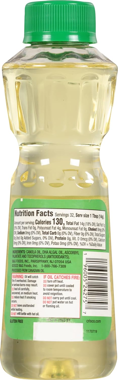Crisco Canola Oil With Omega-3 Dha, 16 Fluid Ounce