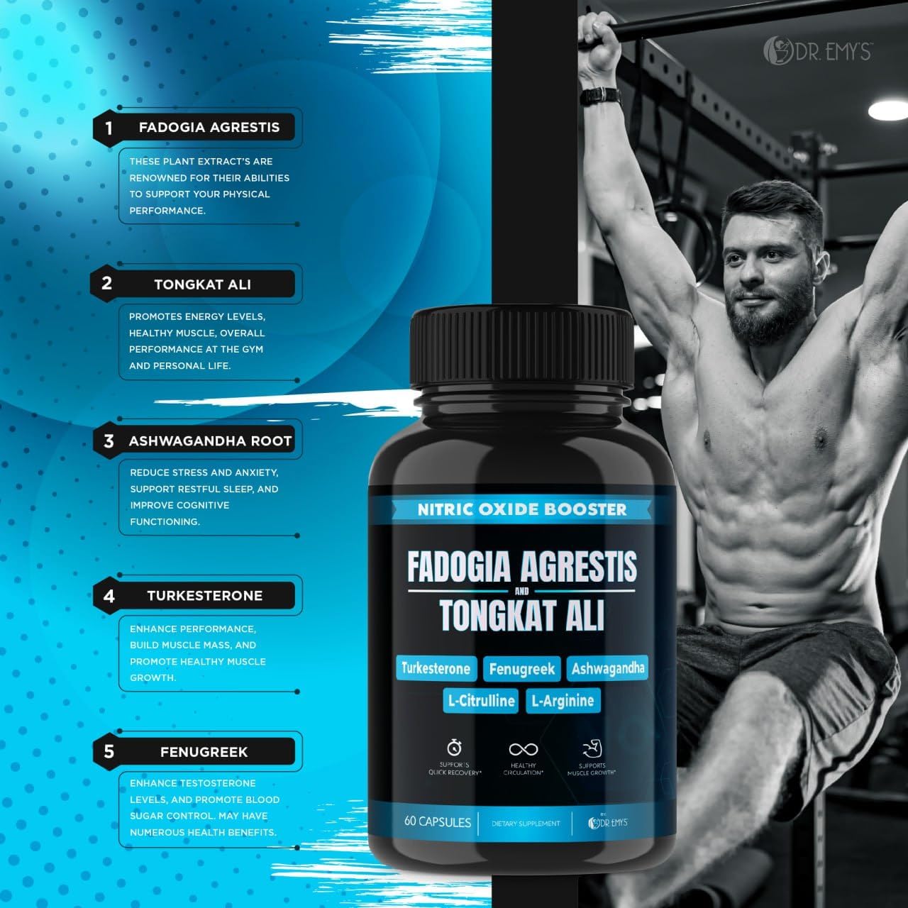 (2 Pack) Tongkat Ali Fadogia Agrestis and L Arginine Citrul