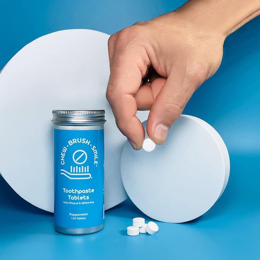 WELdental Chew Brush Smile Toothpaste Tablets 120 Count, Peppermint